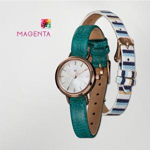 (GS VIP전용)마젠타 여성 가죽+패브릭밴드 MG885.02.204.RG.GRN