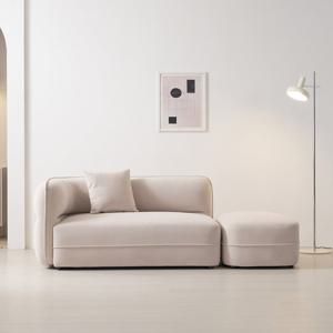 까사레브 알리 2인 소파(우형)+스툴 아쿠아텍스 생활방수 패브릭 모듈소파