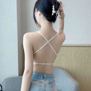 심플 데일리 여성 시원한 등파인 백리스 브라