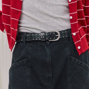 [랩]스터드 리얼 레더 벨트(AR7AQ861)