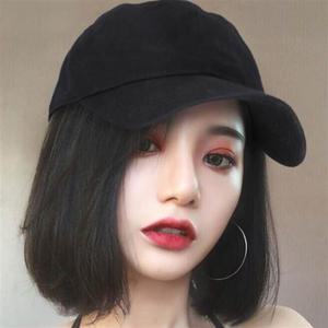 캡모자 단발가발 일체형 캡모자LD1214