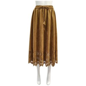 [페이지플린]스웨이드 펀칭 플레어 스커트 F5CSK507