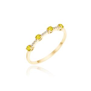미니골드 14K [미니젬스] 포 포인트 옐로우사파이어 반지 MRM14317