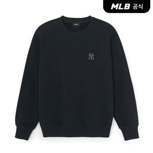 [MLB공식] 26SS 공용 베이직 스몰로고 오버핏 맨투맨 NY (Black) 3AMTB0161-50BKS