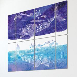 아트박스/꾸밈 cb798-멀티액자_바다고래와하늘고래