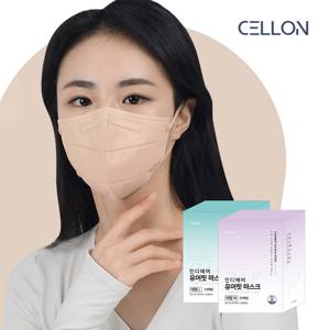 인디에어 유어핏 베이지 새부리형 대형 M L 컬러마스크 25매