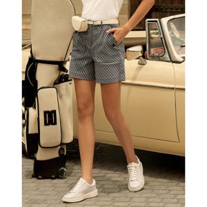 닥스 골프 여성 25SS PREMIUM 네이비 소프트 자카드 기본 반바지 DNPA5A211N2