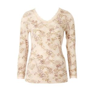 와코루 엘레강스한 번아웃 꽃프린트 여성 상의 내의(WLG2550C)