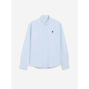 아미 스몰 하트 로고 스트라이프 코튼 옥스포드 버튼 다운 셔츠