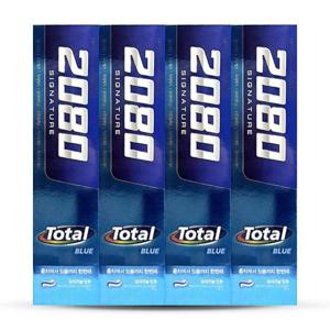 2080 시그니처 토탈 블루 오리지날 민트 치약 120g 4개입