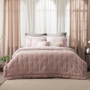 [애끌리아] 셔링 자수 DI 플란넬 차렵이불(퀸)