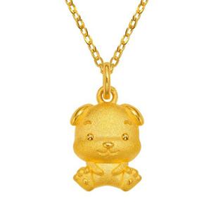 [한국금다이아몬드] 순금 아기 개 돌목걸이 24K 3.75g 돌잔치 100일 선물