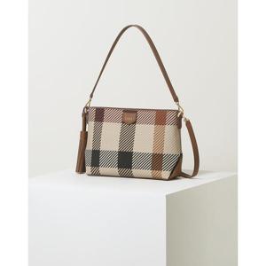 [닥스ACC][GREAT HOUSE CHECK PVC] 브라운 빅하우스체크 숄더백 DCBA4E686