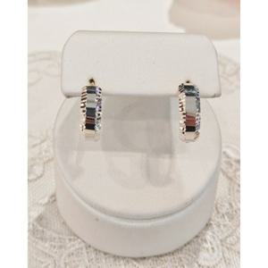 미니골드 14K 화이트골드 엣지 컷팅 링귀걸이 EETM4564