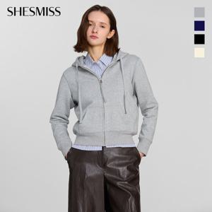 [쉬즈미스] 코튼 혼방 베이직 후드 집업_SWJTSP12040
