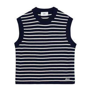 아미 스트라이프 니트 베스트 네이비 HKS702 KN0003 492