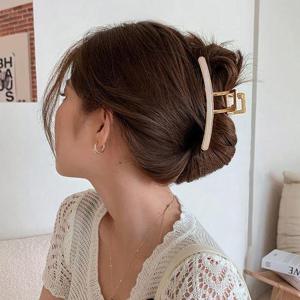 심플한 일자모양 고급 자개무늬 여성 올림머리 집게핀