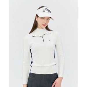 헤지스 골프 여성 26SS 화이트 여성 로고 자수 니트 베스트 HWSW6A901OW