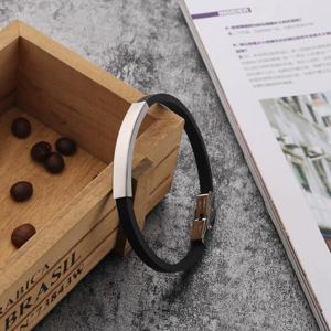 브링리 커플 우정 스텐 실리콘 레이어드 슬림 팔찌