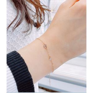 미니골드 14K 플라워 큐 팔찌 옐로우골드  BNKM4340