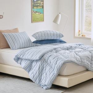 [모던하우스] ON 젤라또 퀸 차렵이불 200x230 블루그린 스트라이프