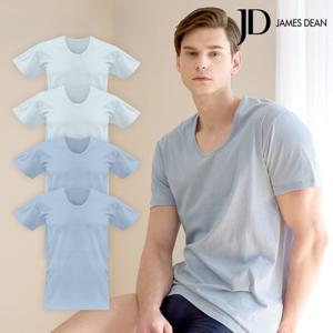 제임스딘 남 순면 컬러 반팔런닝 혼합4종