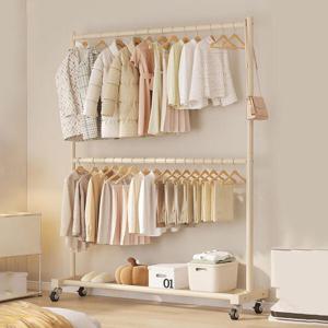 아트박스/가구느낌 미음행거 2단 1200 철제 스탠드 이동식