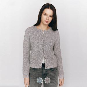 [지오다노/본사] 355508 여 5gg 트위드 라운드넥 가디건