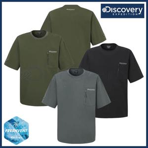 디스커버리 25SS 여름 이월/할인 남녀공용 프레시벤트 폴튼 트레이닝 포켓 포인트 반팔 티셔츠/냉감기능/나일론/캐주얼의류 DXMIA DXTR7C053