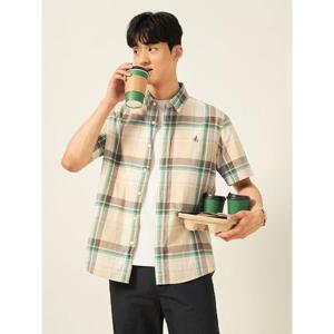 [빈폴멘] 마드라스 체크 반소매 셔츠  베이지 (BC5565C32A)