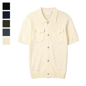 [리빌모아]여름 남자 카라넥 심플 반팔 니트 가디건 SG-CAH-Q083