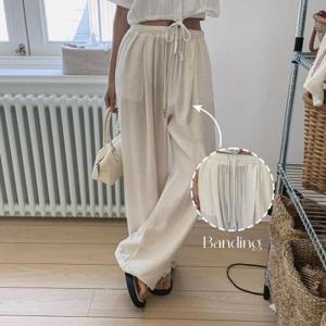 [다잇템][다잇템] 여성 고무줄 SS 넓은 핀턱 마원단 팬츠_215769