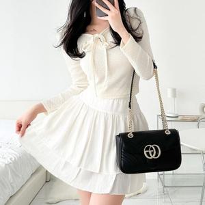 [브이와이][VY] 여자 후레아 새틴 SS 로맨틱 티어드 미니스커트_