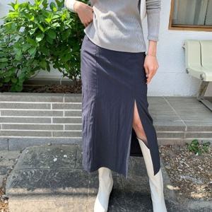 [브이와이][VY] 여자 고무줄 마원단 슬릿 클래식 스커트_1357879