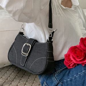 [다잇템][다잇템] 여자 클래식 컷아웃 FW 데님 진 숄더백_185754