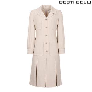 [베스띠벨리]더블포켓 카라 박스 플리츠 원피스 ( BFOAI2510 )