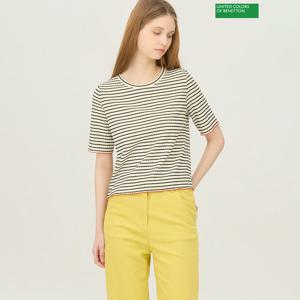 베네통 스트라이프 짜임 니팅 티셔츠 BATSA6611