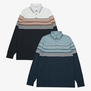 [크로커다일남성]한기장 스트라이프 요꼬 카라티 CDAABT1452_JJ