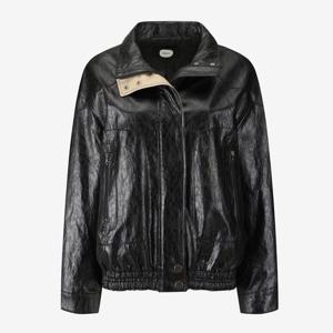 [듀엘]칼라 배색 하이넥 레더 자켓 D254PSG261