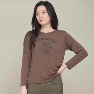 애비뉴투지 엄마옷 플라워 기모 레터링 가을 겨울 라운드 긴팔 티셔츠 A02614
