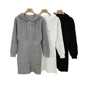 비욘드라이프 골지 라인 후드 니트 원피스 1004575