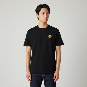 꼼데가르송 P1T216 1 (AX-T216-051 1) PLAY 플레이 골드 하트 와펜 남성 반팔티