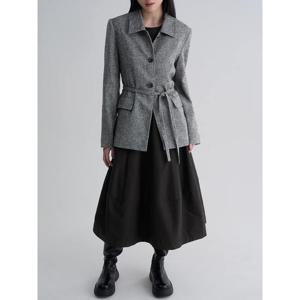 (356211WC15) [에잇세컨즈] 스탠 칼라넥 미디 재킷  블랙