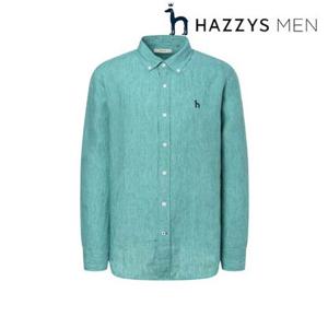 [헤지스남성] (HZSH5B302E1) [25SS][아이코닉] 터콰이즈 린넨 셔츠