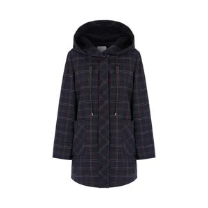 크로커다일레이디 가죽 스트링 체크 패턴 후드 스프링 코트_CLESCT102