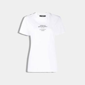 스텔라맥카트니 여성 미니 로고 프린팅 크루넥 화이트 반팔 601850 SMP88 9000