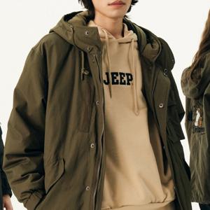 [지프]남녀공용 테이프장식 커플 후드티셔츠 JO3THU006B