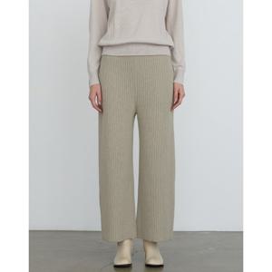 닥스 여성 24FW 반값세일울100%와이드 라이트베이지 골지 풀밴딩 니트 팬츠 DLSW4D921I4