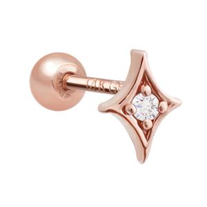 [미니아트] 샤인 14K 골드필드핀 큐빅 별 로즈골드 피어싱
