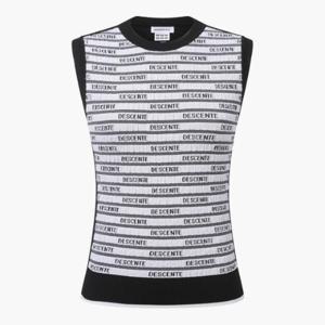 데상트골프웨어 GQC DP12WFKV33-BLKG 여성 패턴 니트 슬리브리스 / BLKG